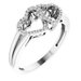 Sterling Silver .05 CTW Diamond Double Heart Design Ring Size 8